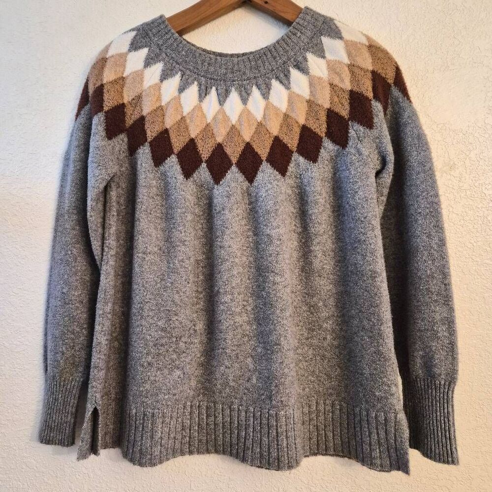 St. John's Bay Scoopneck Sweater w/ Argyle Design - Picture 2 of 5